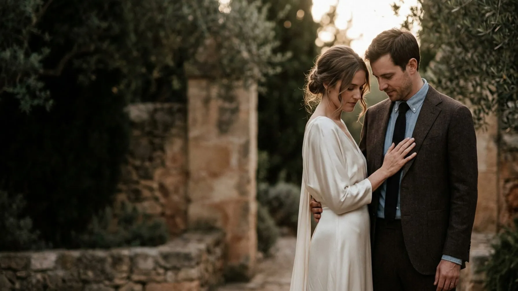 Wedding planner București și Ilfov — cuplu la nuntă, moment tandru înainte de ceremonie